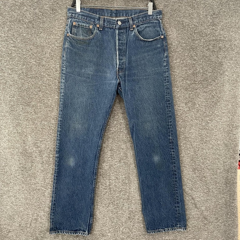 Vintage Levis 501xx Shrink to Fit Jeans 35x33 (Fits 32x29) Blue Made in USA 80s